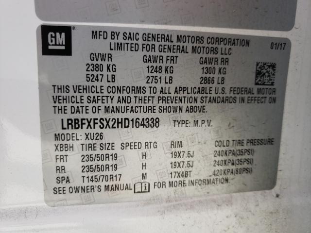 Photo 9 VIN: LRBFXFSX2HD164338 - BUICK ENVISION P 