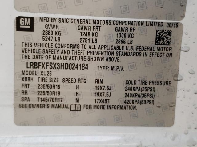 Photo 9 VIN: LRBFXFSX3HD024184 - BUICK ENVISION P 