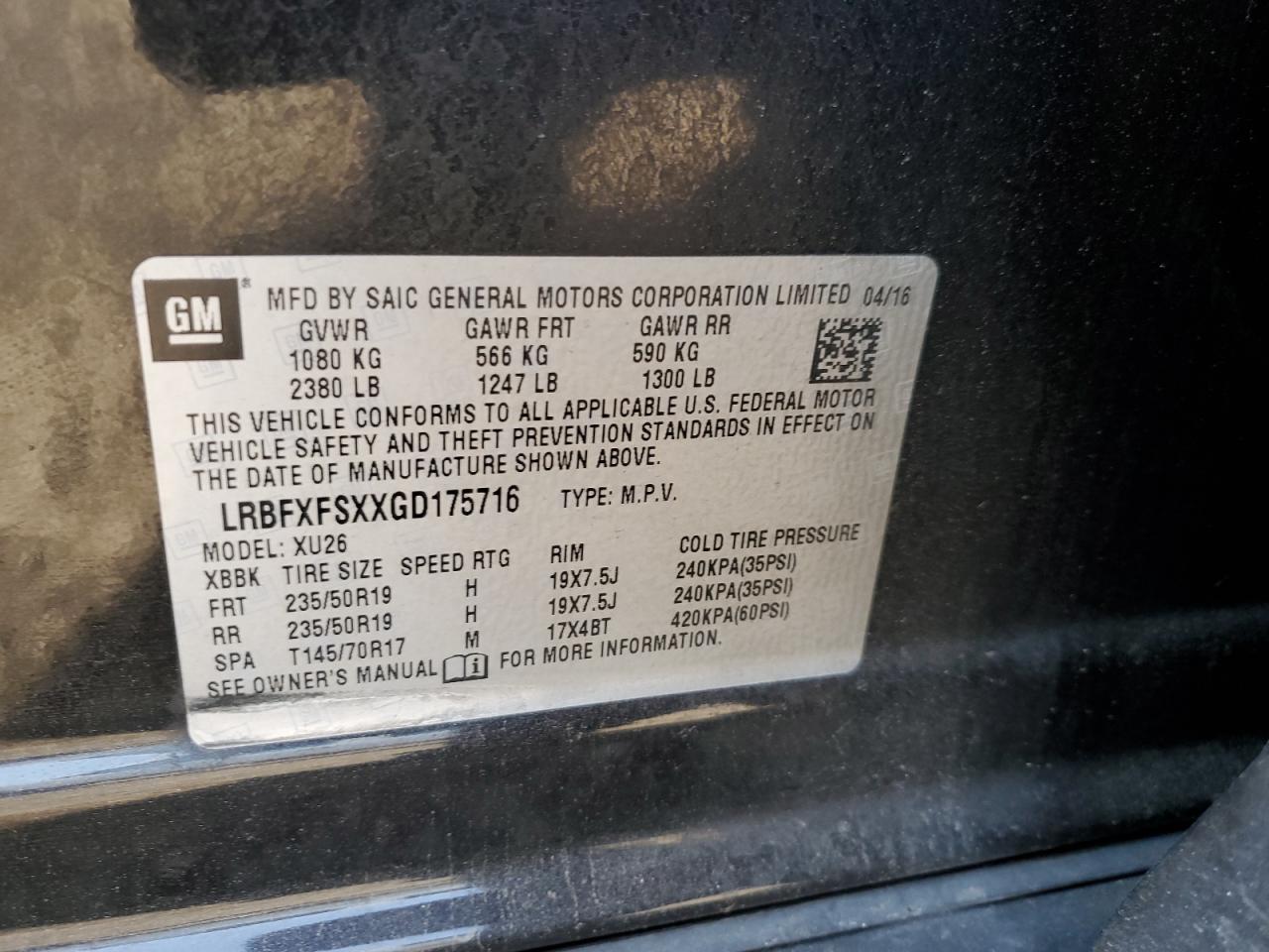 Photo 12 VIN: LRBFXFSXXGD175716 - BUICK ENVISION 