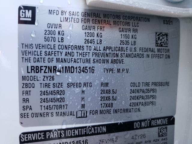 Photo 9 VIN: LRBFZNR41MD134516 - BUICK ENVISION 