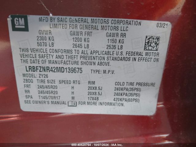 Photo 8 VIN: LRBFZNR42MD139675 - BUICK ENVISION 