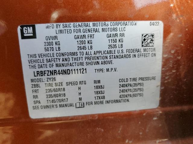 Photo 12 VIN: LRBFZNR44ND111121 - BUICK ENVISION 