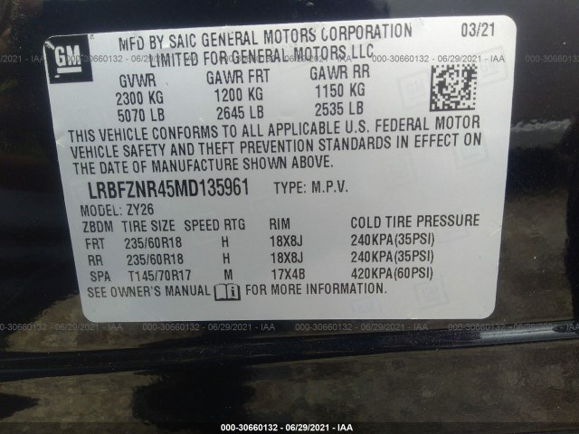 Photo 8 VIN: LRBFZNR45MD135961 - BUICK ENVISION 