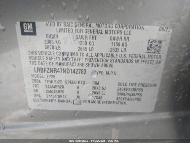 Photo 8 VIN: LRBFZNR47ND142783 - BUICK ENVISION 