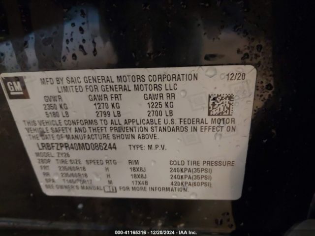 Photo 8 VIN: LRBFZPR40MD086244 - BUICK ENVISION 