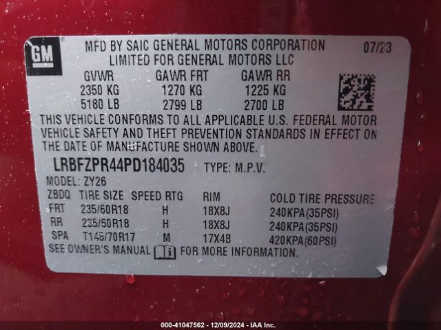 Photo 8 VIN: LRBFZPR44PD184035 - BUICK ENVISION 