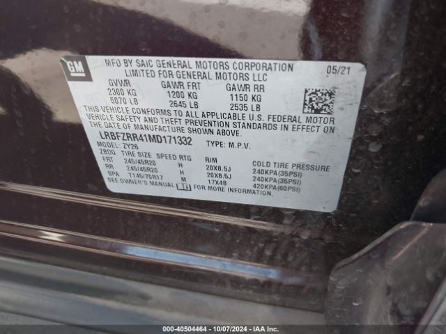 Photo 8 VIN: LRBFZRR41MD171332 - BUICK ENVISION 