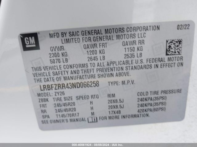 Photo 8 VIN: LRBFZRR43ND066258 - BUICK ENVISION 