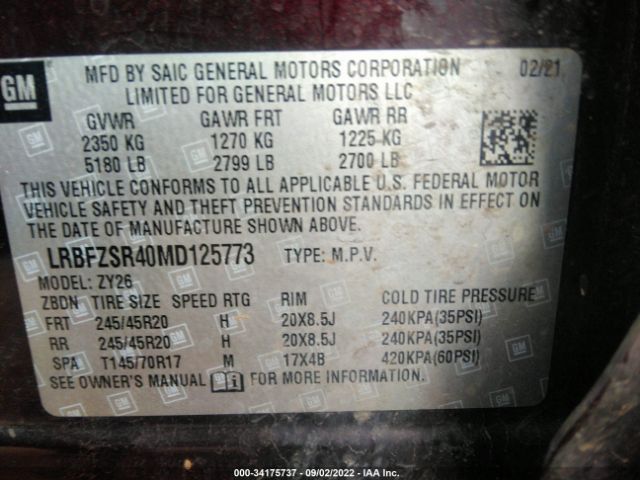 Photo 8 VIN: LRBFZSR40MD125773 - BUICK ENVISION 