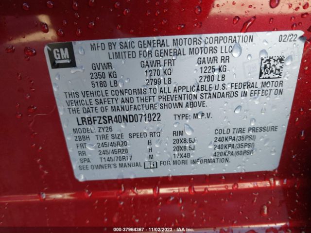 Photo 8 VIN: LRBFZSR40ND071022 - BUICK ENVISION 