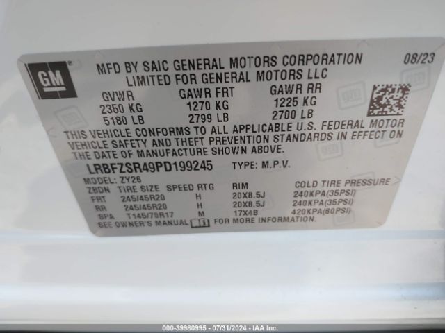 Photo 8 VIN: LRBFZSR49PD199245 - BUICK ENVISION 