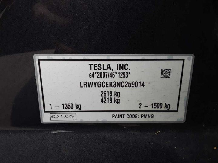 Photo 9 VIN: LRWYGCEK3NC259014 - TESLA MODEL Y 