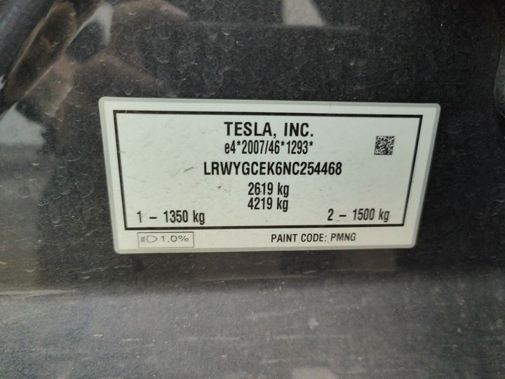 Photo 16 VIN: LRWYGCEK6NC254468 - TESLA MODEL Y 