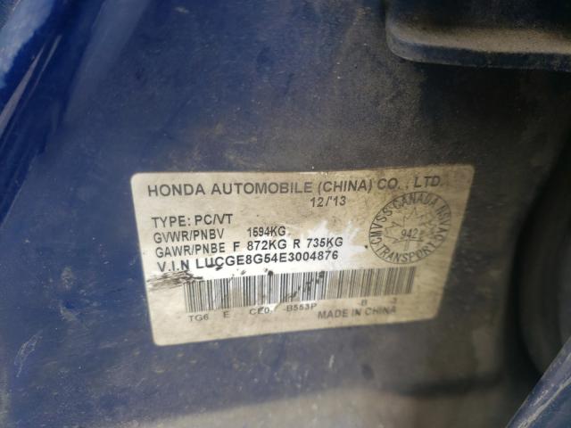 Photo 9 VIN: LUCGE8G54E3004876 - HONDA FIT LX 