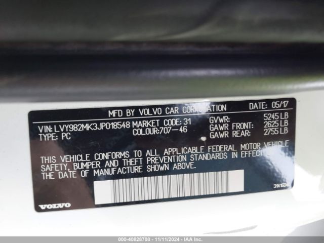 Photo 8 VIN: LVY982MK3JP018548 - VOLVO S90 