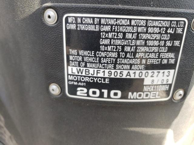 Photo 9 VIN: LWBJF1905A1002713 - HONDA NHX110 