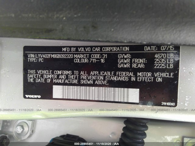 Photo 8 VIN: LYV402FM8GB092320 - VOLVO S60 INSCRIPTION 