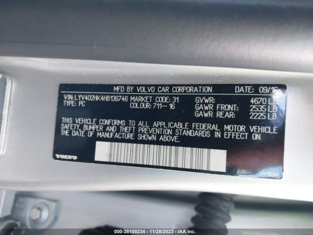 Photo 8 VIN: LYV402HK4HB136746 - VOLVO S60 INSCRIPTION 