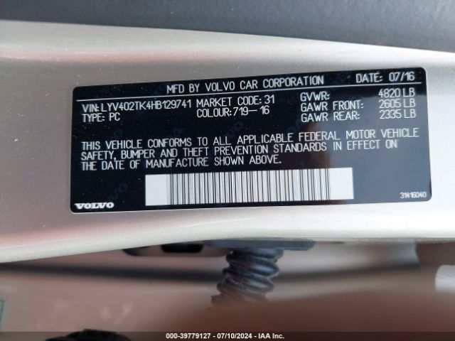 Photo 8 VIN: LYV402TK4HB129741 - VOLVO S60 INSCRIPTION 