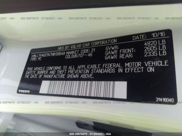 Photo 8 VIN: LYV402TK7HB139549 - VOLVO S60 