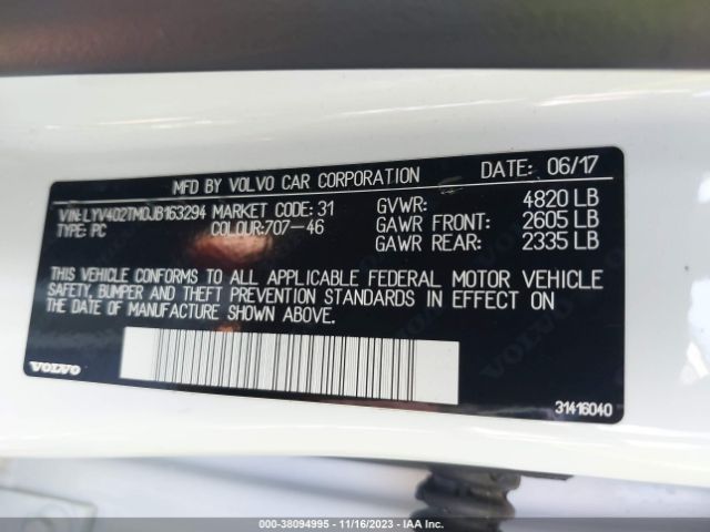 Photo 8 VIN: LYV402TM0JB163294 - VOLVO S60 INSCRIPTION 