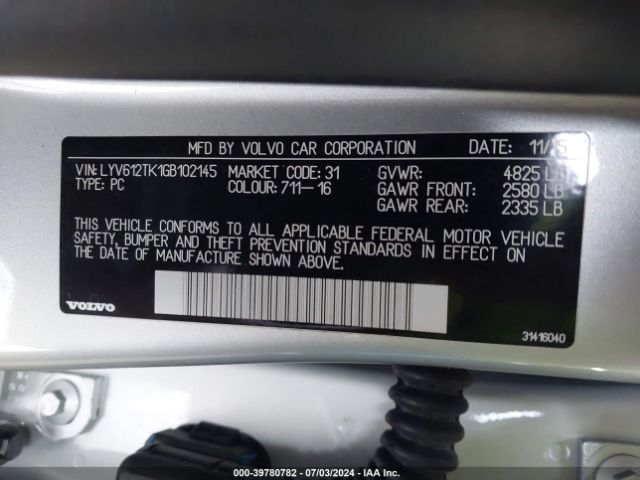 Photo 8 VIN: LYV612TK1GB102145 - VOLVO S60 INSCRIPTION 