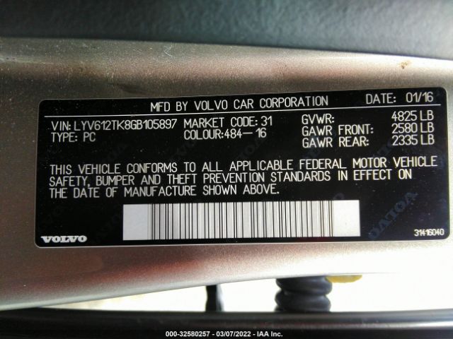 Photo 8 VIN: LYV612TK8GB105897 - VOLVO S60 INSCRIPTION 