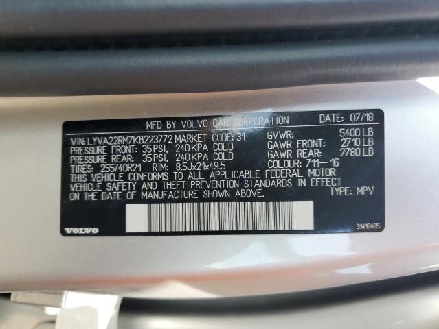 Photo 11 VIN: LYVA22RM7KB223772 - VOLVO XC60 