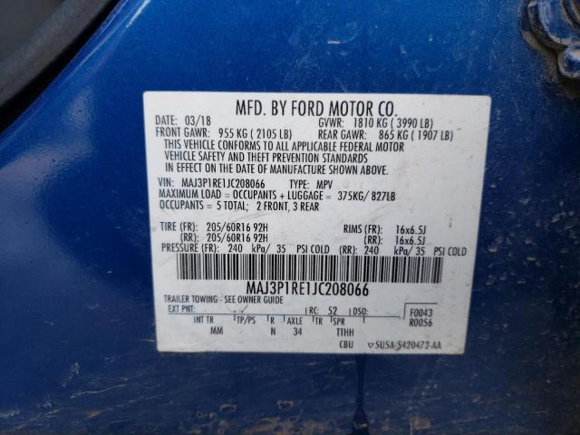 Photo 11 VIN: MAJ3P1RE1JC208066 - FORD ECOSPORT S 