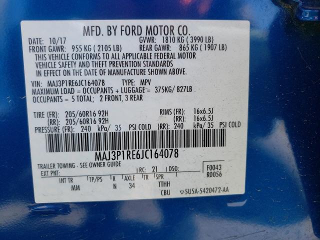 Photo 9 VIN: MAJ3P1RE6JC164078 - FORD ECOSPORT S 