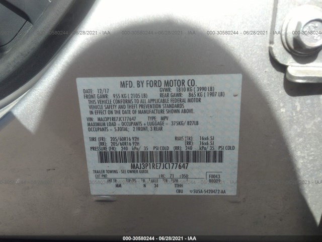 Photo 8 VIN: MAJ3P1RE7JC177647 - FORD ECOSPORT 