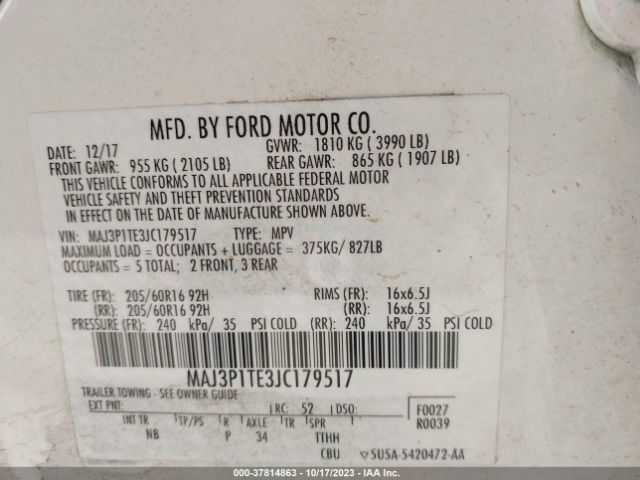 Photo 8 VIN: MAJ3P1TE3JC179517 - FORD ECOSPORT 