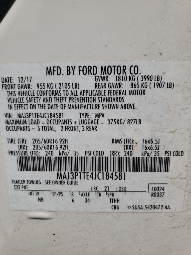 Photo 9 VIN: MAJ3P1TE4JC184581 - FORD ECOSPORT S 