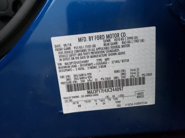 Photo 9 VIN: MAJ3P1TE4JC244097 - FORD ECOSPORT S 