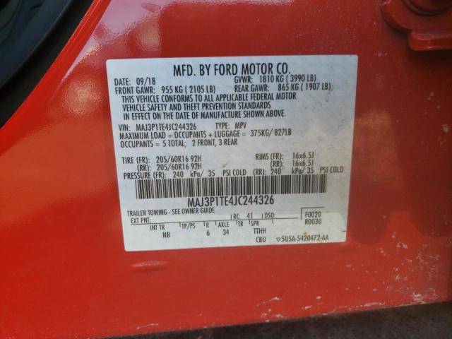 Photo 9 VIN: MAJ3P1TE4JC244326 - FORD ECOSPORT S 