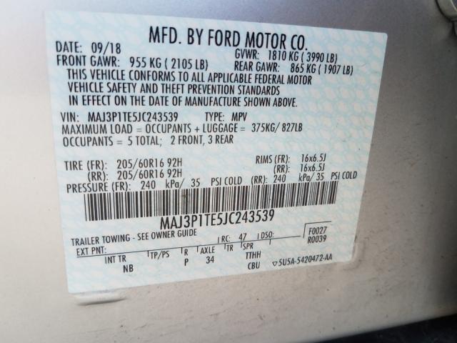 Photo 9 VIN: MAJ3P1TE5JC243539 - FORD ECOSPORT S 