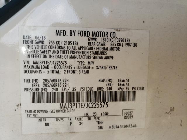 Photo 9 VIN: MAJ3P1TE7JC225575 - FORD ECOSPORT S 