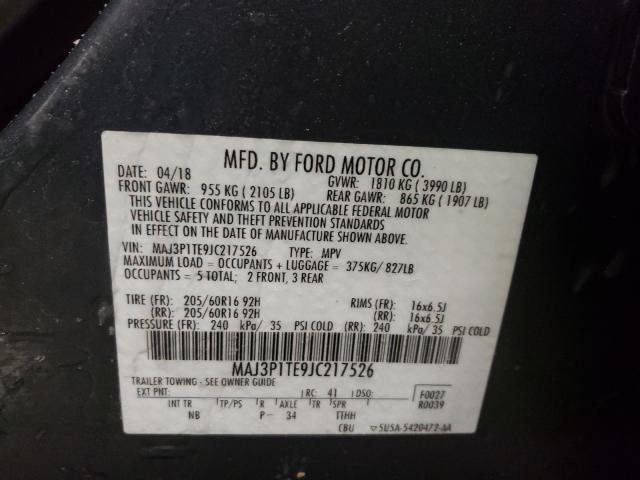 Photo 9 VIN: MAJ3P1TE9JC217526 - FORD ECOSPORT S 