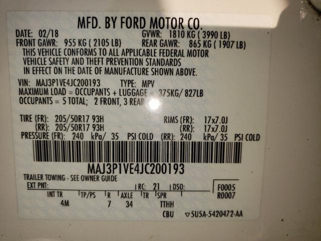 Photo 9 VIN: MAJ3P1VE4JC200193 - FORD ECOSPORT T 