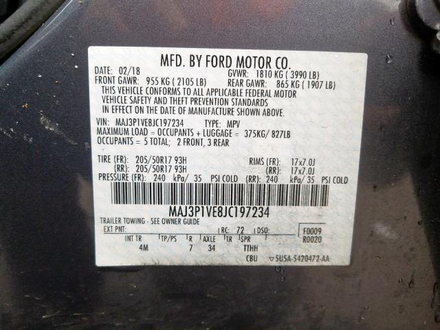 Photo 9 VIN: MAJ3P1VE8JC197234 - FORD ECOSPORT T 