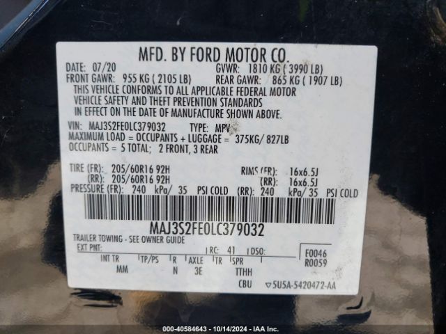 Photo 8 VIN: MAJ3S2FE0LC379032 - FORD ECOSPORT 