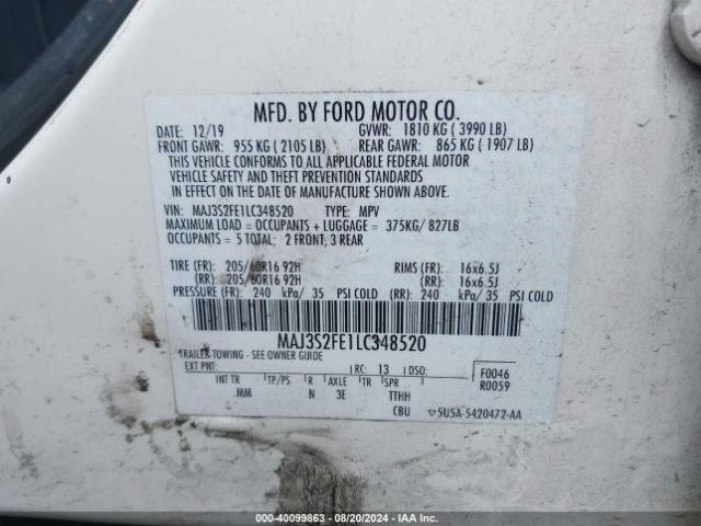 Photo 8 VIN: MAJ3S2FE1LC348520 - FORD ECOSPORT 