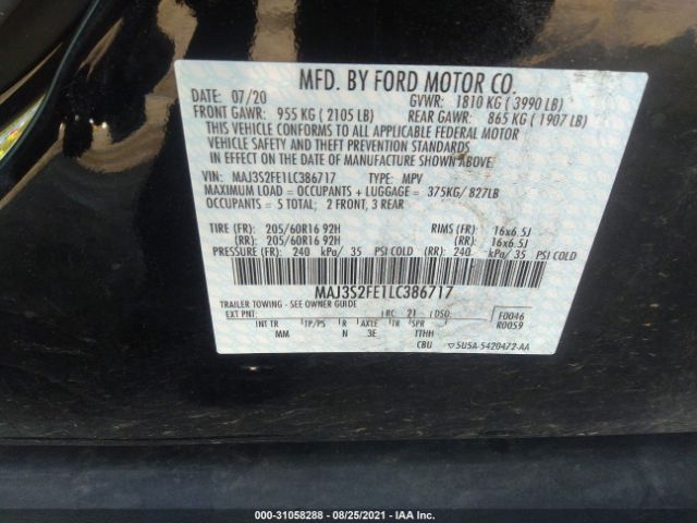 Photo 8 VIN: MAJ3S2FE1LC386717 - FORD ECOSPORT 