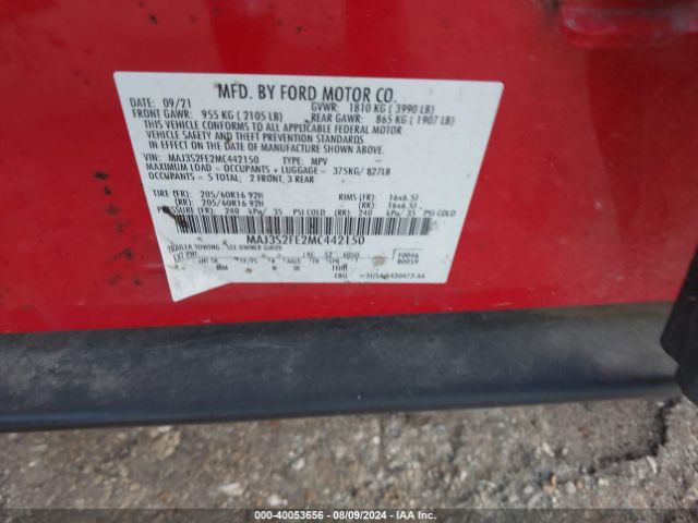 Photo 8 VIN: MAJ3S2FE2MC442150 - FORD ECOSPORT 