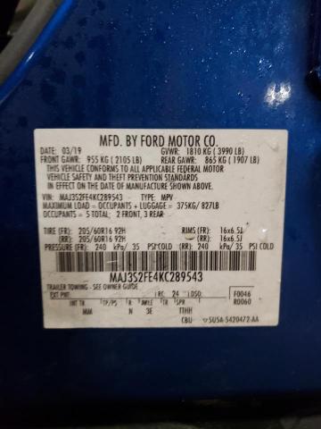 Photo 12 VIN: MAJ3S2FE4KC289543 - FORD ECOSPORT S 