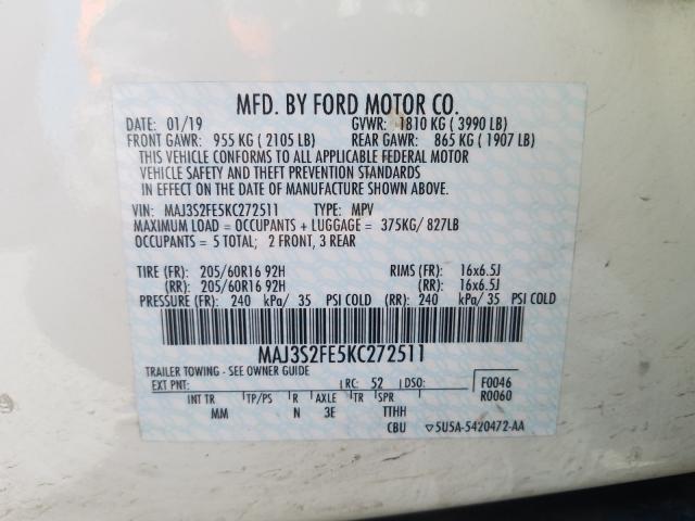 Photo 9 VIN: MAJ3S2FE5KC272511 - FORD ECOSPORT 