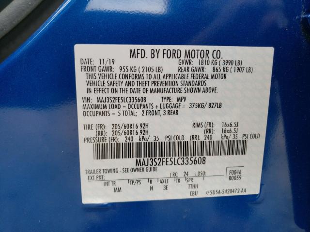 Photo 9 VIN: MAJ3S2FE5LC335608 - FORD ECOSPORT 