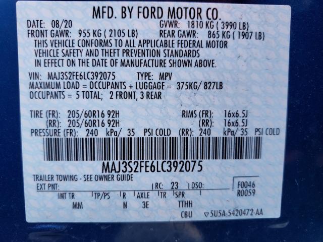 Photo 9 VIN: MAJ3S2FE6LC392075 - FORD ECOSPORT S 