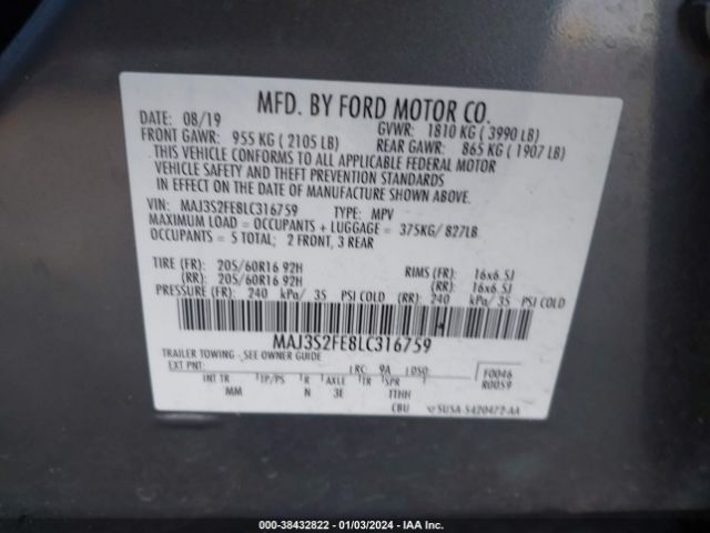 Photo 8 VIN: MAJ3S2FE8LC316759 - FORD ECOSPORT 