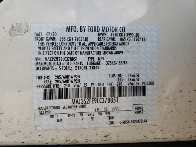 Photo 9 VIN: MAJ3S2FE9LC378851 - FORD ECOSPORT S 